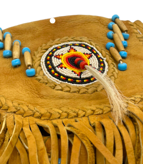 Beaded Fringe Leather Bag