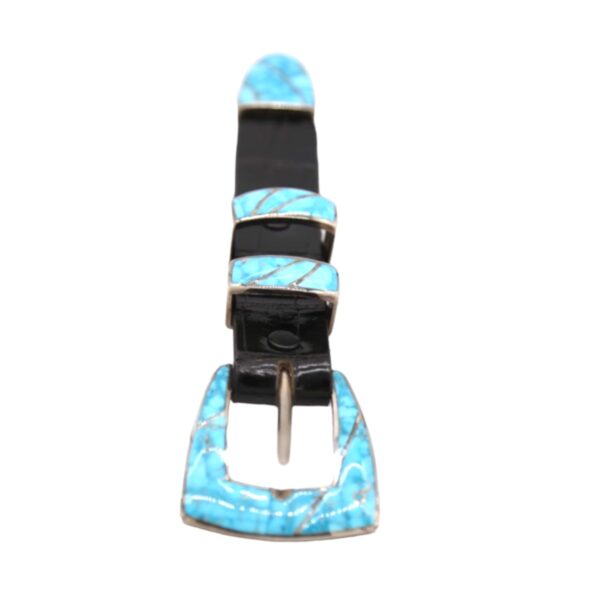 GL Miller Castle Dome Turquoise Ranger Design 4pc. Belt Buckle Set