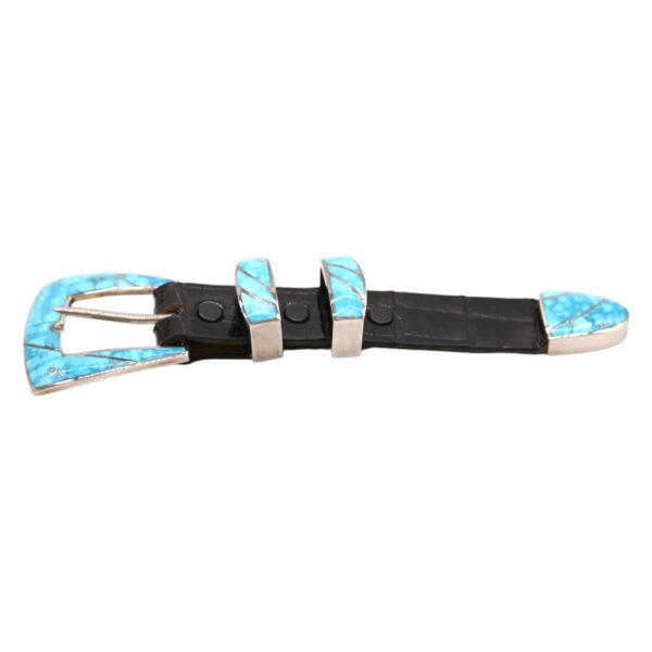 GL Miller Castle Dome Turquoise Ranger Design 4pc. Belt Buckle Set