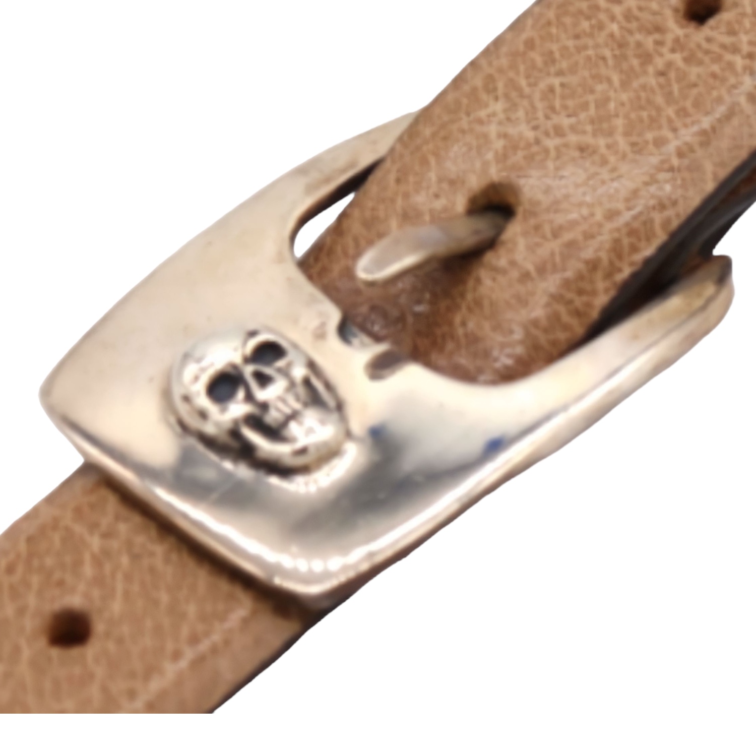 Sterling Silver Skull Engraved Ranger Design Belt Buckle Set