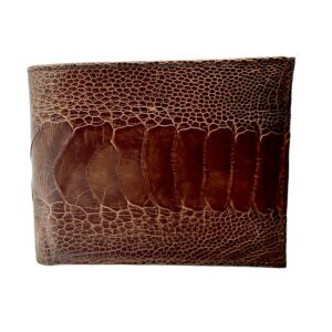 Authentic Ostrich Leg Skin Bi-Fold Wallet