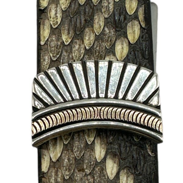 Herbert Begay Sterling Silver & 14K Gold 3pc. Ranger Buckle Set