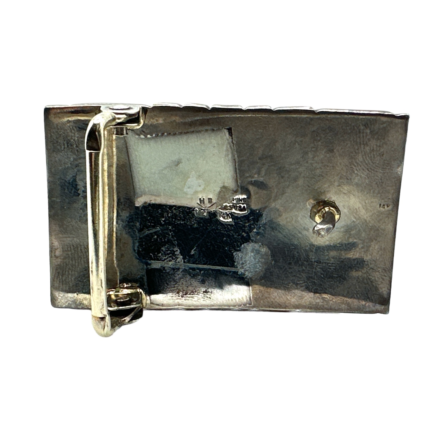 Herbert Begaye Sterling Silver & 14K Gold Belt Buckle