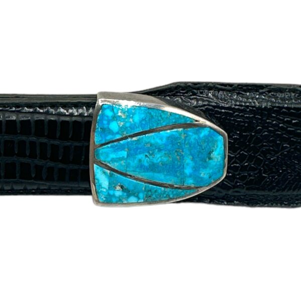 GL Sterling Silver & Sonoran Gold Turquoise Ranger Design 4pc. Belt Buckle Set