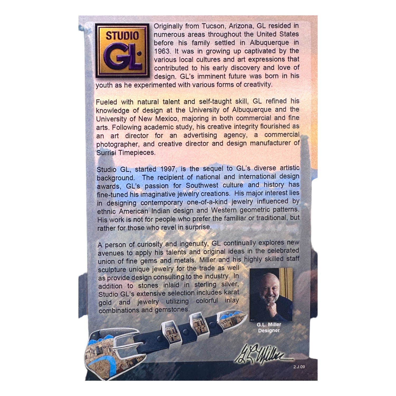 GL Sterling Silver & Opal Ranger Design 4pc. Belt Buckle Set