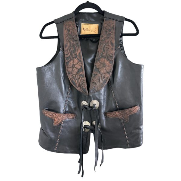 Women's Carved Leather Vest