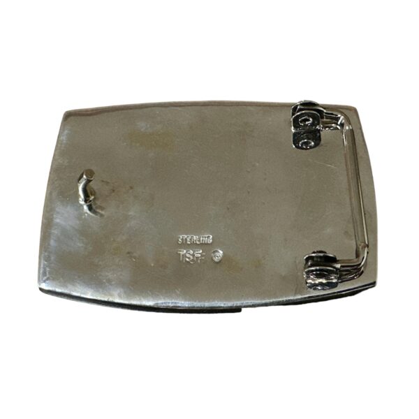 TSF Sterling Silver Multi-Stone Micro Inlay Belt Buckle