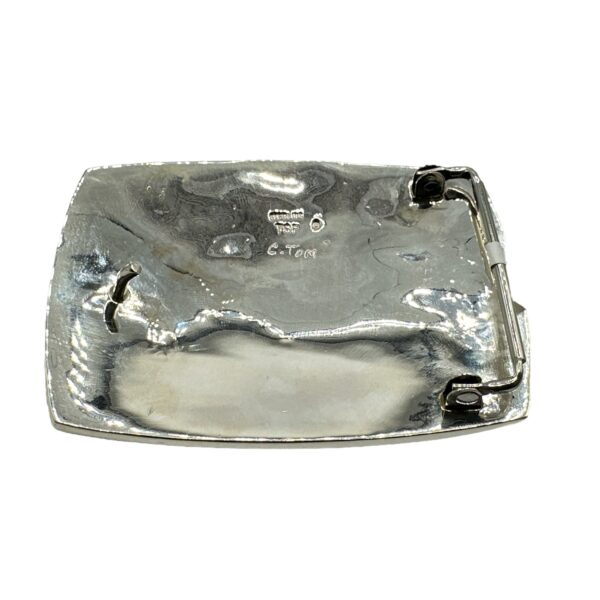 TSF Sterling Silver Overlay & Multi-Stone Micro Inlay Belt Buckle