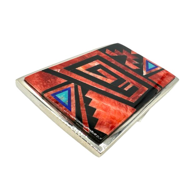 TSF Sterling Silver Multi-Stone Inlay Belt Buckle