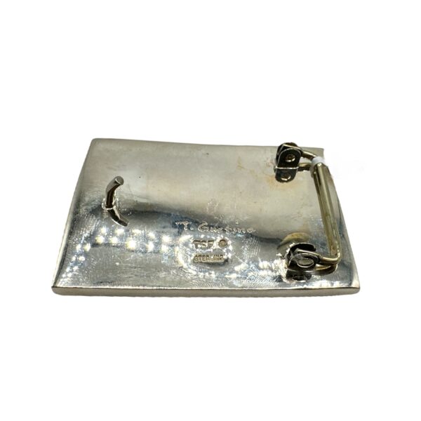 TSF Sterling Silver Multi-Stone Inlay Belt Buckle