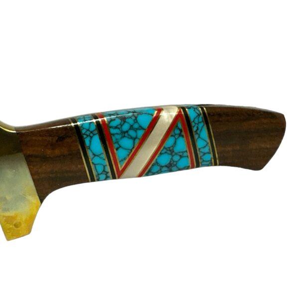 Doris Yazzie Navajo Multi-Stone Inlaid Knife w/ Sheath