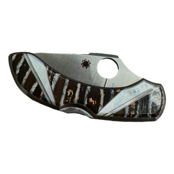 SPYDERCO Mammoth Tooth Natural Fusion & Mother of Pearl Handle Folding Pocket Knife