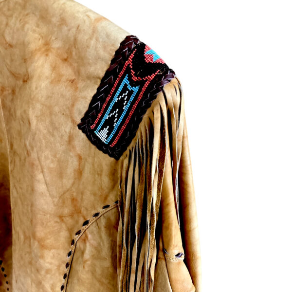 Women's Fringed & Beaded Leather Short Jacket
